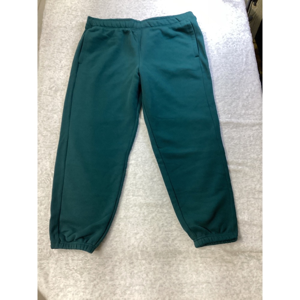 Members Mark Womens Fleece Jogger Teal Green Relaxed Fit Sweatpants XL New